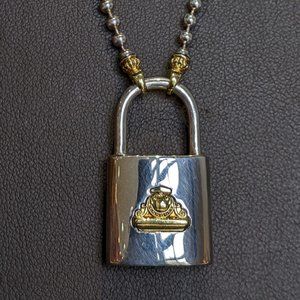 LAGOS Sterling silver and 18K yellow lock pendant
